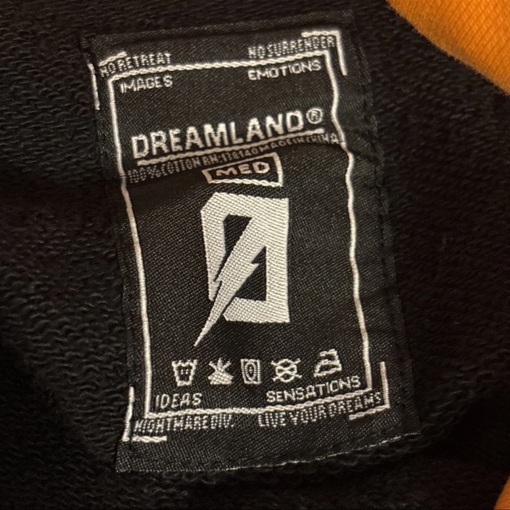 DREAMLAND Men’s Black Hoodie SZ M Embroidered Detail Patches No Surrender - Picture 7 of 14